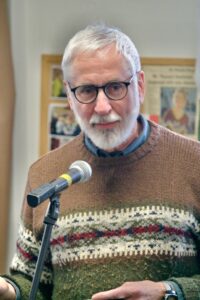 Tom O'Donnell speaks at St. Michael's Episcopal Church.