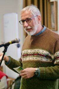 Tom O'Donnell speaks at St. Michael's Episcopal church.